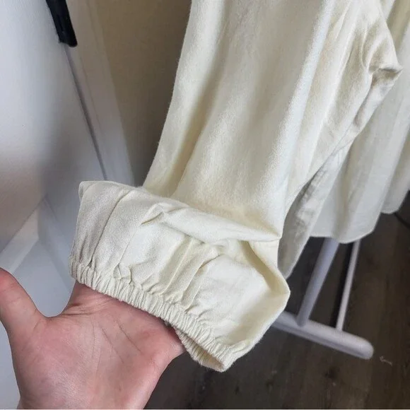 Madewell Plus Embroidered Lazer Cut Flannel Mockneck Top 4X - Picture 6 of 8